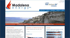 Desktop Screenshot of madalenaenergy.com