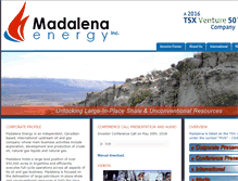 Tablet Screenshot of madalenaenergy.com